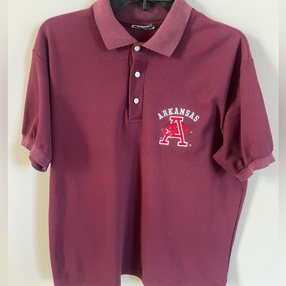 Vintage Arkansas Razorbacks Polo SZ L